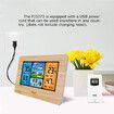 Full-Touch Wireless Meteorological Color Clock Wall Alarm Clock Indoor Outdoor Temperature Humidity Backlight Snooze Function USB Power Color Yellow