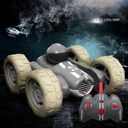 RC Cars Stunt car Remote Control Car Double Sided 360° Flips Rotating Outdoor car Toy Birthday Gift for Boys and Girls Ages 6-14?Gray?