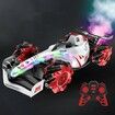 RC Stunt Car 4WD F1 Remote Control Car Rechargeable Spray of light Racing Play Car Gift for Kids Boys Girls-White