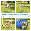 7PCS Dog Agility Equipment Obstacle Course Pet Training High Tire Hurdle Jump Exercise Supplies Sports Tunnel Weave Pole Pause Box with Bags