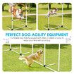 5PCS Dog Agility Equipment Set Pet Obstacle Course Hurdle Jump Training Exercise Supplies Toys Sports High Hoop Weave Pole Pause Box with Bag