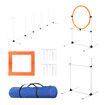 5PCS Dog Agility Equipment Set Pet Obstacle Course Hurdle Jump Training Exercise Supplies Toys Sports High Hoop Weave Pole Pause Box with Bag