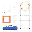 5PCS Dog Agility Equipment Set Pet Obstacle Course Hurdle Jump Training Exercise Supplies Toys Sports High Hoop Weave Pole Pause Box with Bag