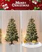 48 Inches Christmas Tree Skirt for Xmas Tree Holiday Party Decorations White Plush (White)