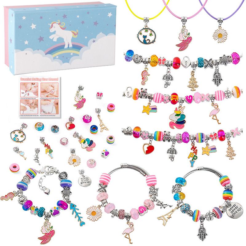 83 Pcs Charm Bracelet Jewelry Making Kit DIY Unicorn Craft Set for Arts Gril Gift for Teen Kids Ages 5+