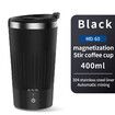 Auto Magnetic Coffee Cup with 3 Speed Mixing Function Stirring Mug with Wireless Mixing Strong Power for Coffee Mocha (Black)