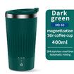 Auto Magnetic Coffee Cup with 3 Speed Mixing Function Stirring Mug with Wireless Mixing Strong Power for Coffee Mocha (Dark Green)