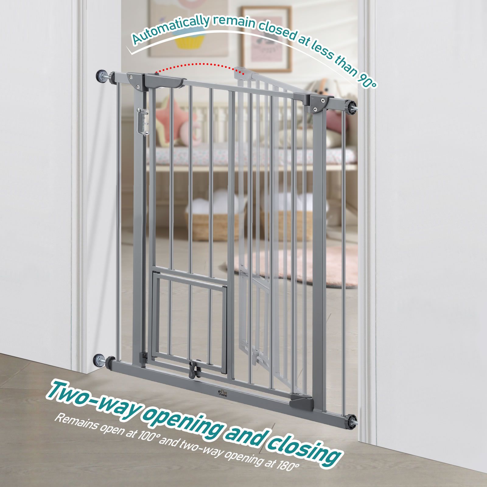 Safety Pet Gate Dog Security Guard Adjustable Kids Safe Fence Barrier