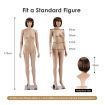 Female Mannequin Full Body With Short Wig Manikin Torso Display Stand Dress Form 175CM Adjustable Detachable Skin Tone