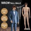 185CM Male Mannequin Full Body With Wig Manikin Display Stand Dress Form Adjustable Detachable Skin Tone