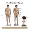 185CM Male Mannequin Full Body With Wig Manikin Display Stand Dress Form Adjustable Detachable Skin Tone