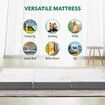 Folding Foam Mattress Trifold Sofa Bed Floor Camping Sleeping Portable Mat Cushion with Removable Bamboo Cover Cot Size