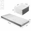 Folding Foam Mattress Trifold Sofa Bed Floor Camping Sleeping Portable Mat Cushion with Removable Bamboo Cover Cot Size