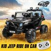 Electric Ride On Car Vehicle Off Road Toy Jeep Truck for Kids Children with Parental Remote Control MP3 Flashing Lights Dual Openable Door 2.4G