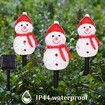 3 PCS Solar Landscape Pathway Lights, Snowman Shape Outdoor Solar Christmas Garden Decorations, Solar Christmas Garden Stakes, Outdoor Christmas Lights Decor for Yard, Patio, Porch (Warm White)