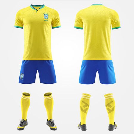 Size M Brazil World Cup Sport Host Stadium Fans Supporter National Team Soccer Footaball Short sleeves T Shirt Trousers Socks
