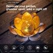 Solar Light Outdoor Metal Glass Decorative Waterproof Garden Light LED Lotus Flower Table Lamp (Orange)