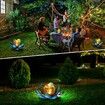 Solar Light Outdoor Metal Glass Decorative Waterproof Garden Light LED Lotus Flower Table Lamp (Silver Blue)