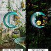 Solar Outdoor Light Moon-shape Waterproof Garden Landscape Light Cracked Glass Projection Lawn Plug Lamp