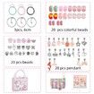 66 Pcs Charm Bracelet Jewelry Making Kit DIY Craft Rainbow Santa Elk Beaded for Arts Gril Gift for Teen Kids Ages 5+(Pink)