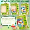 Wooden Blocks Puzzle Brain Teasers Toy Tangram Jigsaw for Kids 3D Russian Blocks Montessori STEM Educational Toy Age 3+