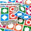 Wooden Matching Games Puzzle Pattern Block Madness Puzzles Board Games Matching Talent Cube Building Sensory Educational Toys for Age 3+