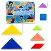 Tangram Pattern Puzzles Set Woodiness Blocks Colorful Tangram Sorting 60 Design Cards with 120 Pattern Jigsaw Puzzle Age 3+