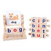 Montessori Wooden Reading Blocks Flash Cards Short Vowel Turning Rotating Matching Letters Toy for Toddlers 36m+