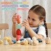 36 PCs Wooden Sorting Stacking Rocks Balancing Stones ,Educational Preschool Learning Montessori Toys, Building Blocks Game for Kids Age3+ Years Boy and Girl Birthday Gifts