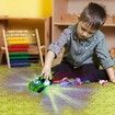 2 in 1 Transforming Dinosaur LED Car Automatic Eletric Toy Car Lamps for Kids Toddlers Ages 3+(Green)