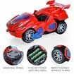 2 in 1 Transforming Dinosaur LED Car Automatic Eletric Toy Car Lamps for Kids Toddlers Ages 3+(Red)