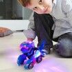 2 in 1 Transforming Dinosaur LED Car Automatic Eletric Toy Car Lamps for Kids Toddlers Ages 3+(Blue)