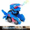 2 in 1 Transforming Dinosaur LED Car Automatic Eletric Toy Car Lamps for Kids Toddlers Ages 3+(Blue)