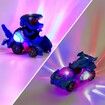 2 in 1 Transforming Dinosaur LED Car Automatic Eletric Toy Car Lamps for Kids Toddlers Ages 3+(Blue)