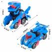 2 in 1 Transforming Dinosaur LED Car Automatic Eletric Toy Car Lamps for Kids Toddlers Ages 3+(Blue)