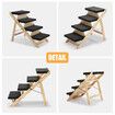 Dog Ramp Pet Stairs 4 Steps for Bed Car Couch Sofa Puppy Cat Ladder Folding Portable 2 in 1 Indoor Outdoor Wood Fabric