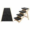 Dog Ramp Pet Stairs 4 Steps for Bed Car Couch Sofa Puppy Cat Ladder Folding Portable 2 in 1 Indoor Outdoor Wood Fabric