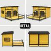 Wood Dog Kennel House XXL Pet Cat Home Shelter Crate Outdoor Puppy Cage Cabin Weatherproof Lift up Asphalt Roof Divider