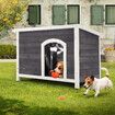 Large Dog House Kennel Cat Pet Puppy Crate Box Home Shelter Wood Outdoor Cabin Cage Weatherproof Lift up Asphalt Roof