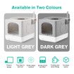 Cat Litter Box Enclosed Kitten Pet Toilet Training Kitty Enclosure Top Front Entry Removable Tray Large Furniture Scoop Collapsible Elegant Grey