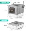 Cat Litter Box Enclosed Kitten Pet Toilet Training Kitty Enclosure Top Front Entry Removable Tray Large Furniture Scoop Collapsible Elegant Grey