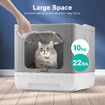 Cat Litter Box Enclosed Kitten Pet Toilet Training Kitty Enclosure Top Front Entry Removable Tray Large Furniture Scoop Collapsible Elegant Grey