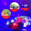 Light Up Transparent Toy Car Mechanical Race Car with Colorful Moving Gears LED Light Effects Plays Music Toy for Kids Age 3+(Green)