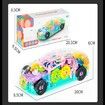 Light Up Transparent Toy Car Mechanical Race Car with Colorful Moving Gears LED Light Effects Plays Music Toy for Kids Age 3+(Green)