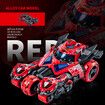 Pull Back Cars Vehicles Motorcycle Launcher Toy Die-cast 3 in 1 Catapult Race Trinity Chariot (Red)