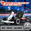 Kids Electric Car Ride On Go Kart Vehicle Remote Control Racing Toy Off Road Riding 12V with LED MP3 Battery White 