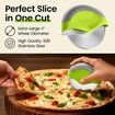 Pizza Cutter Wheel - No Effort Pizza Slicer with Protective Blade Guard and Ergonomic Handle - Super Sharp and Dishwasher Safe (Green)