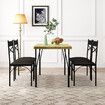 5 Piece Dining Table and Chairs Set Kitchen Room 4 Seater Wood Breakfast Bar Pub Counter Stool Outdoor Backrest Oak Black