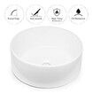 White Bathroom Sink Vessel Hand Wash Basin Vanity Washing Bowl Above Counter Toilet Bath Countertop Ceramic Modern Round 