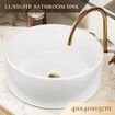 White Bathroom Sink Vessel Hand Wash Basin Vanity Washing Bowl Above Counter Toilet Bath Countertop Ceramic Modern Round 